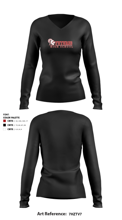 Futures High School 58162269 Women's Long Sleeve V-neck Shirt - 2