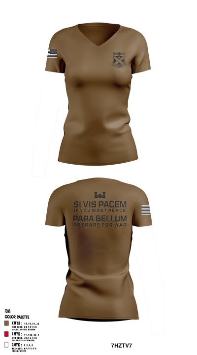 276th Engineer Battalion 45017184 Women's Short Sleeve V-neck Shirt - 3