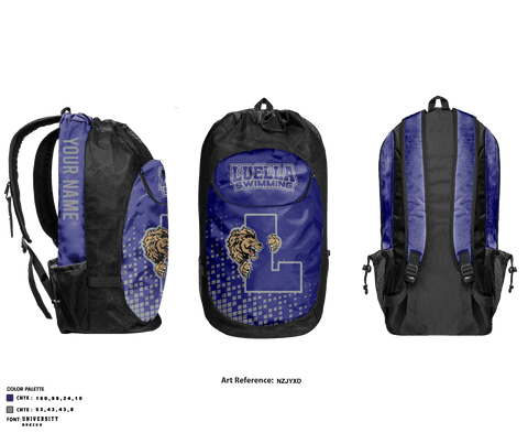 Gear Bag, Luella High School Swimming, School Spirit Store, Teamtime, Team time, sublimation, custom sports apparel, team uniforms, spirit wear, spiritwear, sports uniforms, custom shirts, team store, custom team store, fundraiser sports, apparel fundraiser