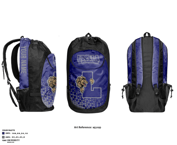 Gear Bag, Luella High School Swimming, School Spirit Store, Teamtime, Team time, sublimation, custom sports apparel, team uniforms, spirit wear, spiritwear, sports uniforms, custom shirts, team store, custom team store, fundraiser sports, apparel fundraiser