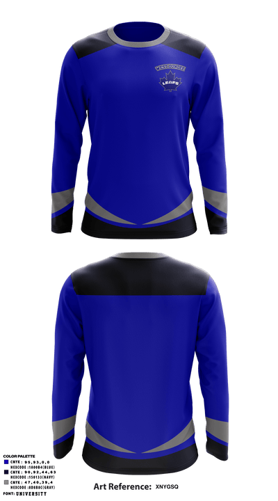 West Dundee leafs 53703411 Long Sleeve Performance Shirt - 1