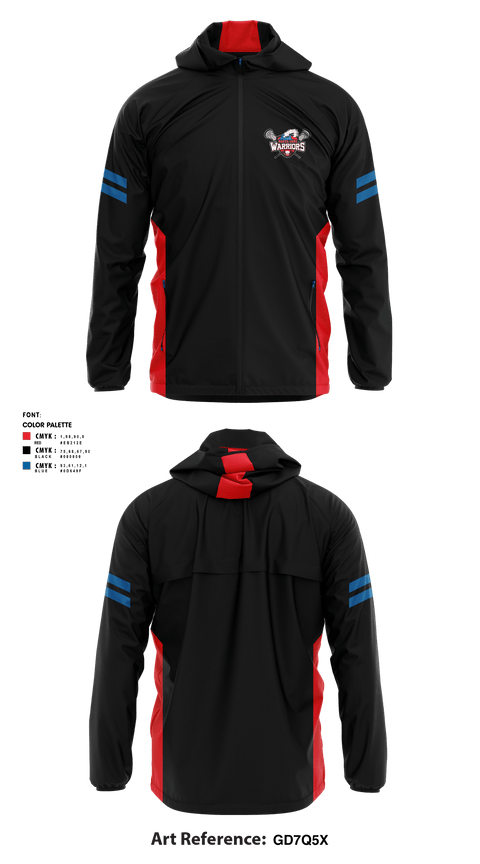 Windbreaker, Santa Cruz Warriors Lacrosse, Men's Lacrosse, Teamtime, Team time, sublimation, custom sports apparel, team uniforms, spirit wear, spiritwear, sports uniforms, custom shirts, team store, custom team store, fundraiser sports, apparel fundraiser