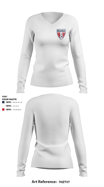 BUSA 13833283 Women's Long Sleeve V-neck Shirt - 2