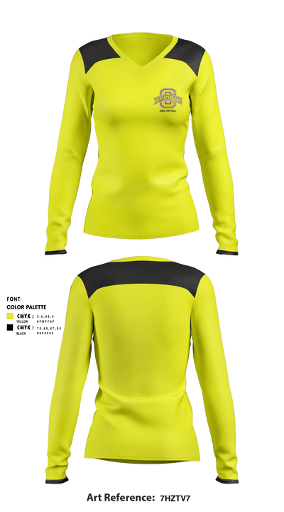 Heights Girls' Softball 44125706 Women's Long Sleeve V-neck Shirt - 1