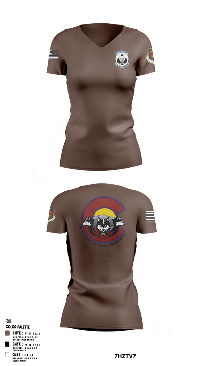 302nd Base Defense Squadron 76268864 Women's Short Sleeve V-neck Shirt - 2