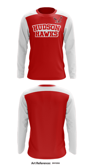 Long Sleeve Performance Shirt, Hudson Hawks, School Spirit Store, Teamtime, Team time, sublimation, custom sports apparel, team uniforms, spirit wear, spiritwear, sports uniforms, custom shirts, team store, custom team store, fundraiser sports, apparel fundraiser