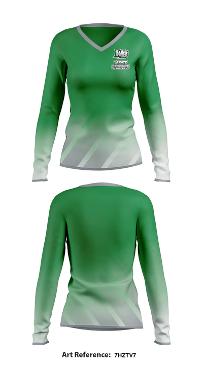 West Brunswick Soccer 55010049 Women's Long Sleeve V-neck Shirt - 1