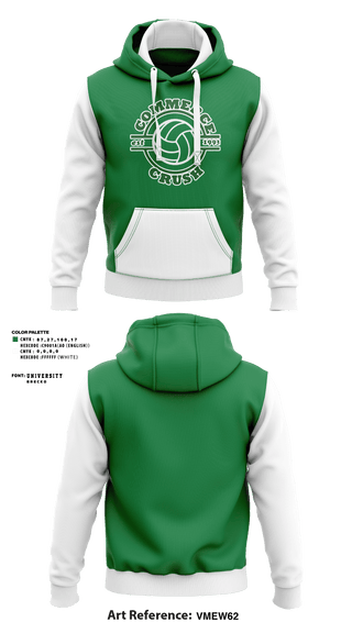 Hoodie, Commerce Crush, Women's Volleyball, Teamtime, Team time, sublimation, custom sports apparel, team uniforms, spirit wear, spiritwear, sports uniforms, custom shirts, team store, custom team store, fundraiser sports, apparel fundraiser