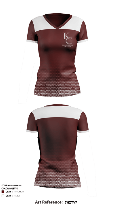Kalamazoo Central High School Swimming 2303509 Women's Short Sleeve V-neck Shirt - 1