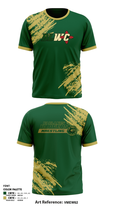 Badlands Badgers Wrestling Club 25990091 Short Sleeve Rash Guard Shirt - 2