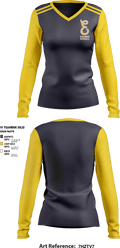 Electrics 64276296 Women's Long Sleeve V-neck Shirt - 3
