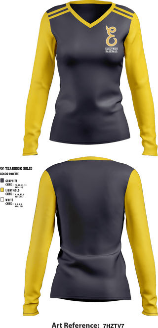 Women's Long Sleeve Vneck Shirt, Electrics, Baseball, Teamtime, Team time, sublimation, custom sports apparel, team uniforms, spirit wear, spiritwear, sports uniforms, custom shirts, team store, custom team store, fundraiser sports, apparel fundraiser