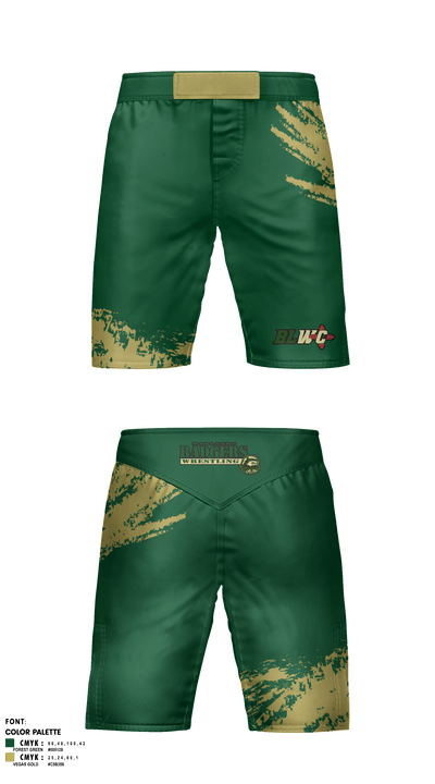 Badlands Badgers Wrestling Club 25990091 Fight Shorts - 1