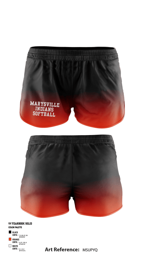 Women's Shorts, Marysville indians, Softball, Teamtime, Team time, sublimation, custom sports apparel, team uniforms, spirit wear, spiritwear, sports uniforms, custom shirts, team store, custom team store, fundraiser sports, apparel fundraiser