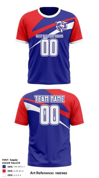 Short Sleeve Performance Shirt, West Beaumont Bruins Intermediate Football League, Football, Teamtime, Team time, sublimation, custom sports apparel, team uniforms, spirit wear, spiritwear, sports uniforms, custom shirts, team store, custom team store, fundraiser sports, apparel fundraiser