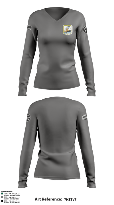 USS MONTPELIER 47292392 Women's Long Sleeve V-neck Shirt - 2