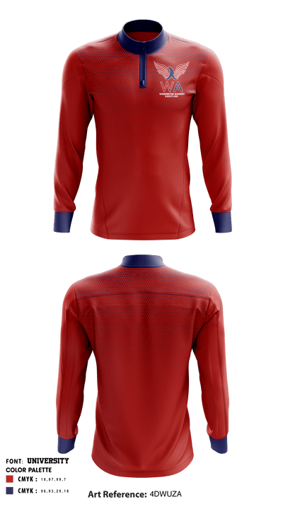 Washington Academy Wrestling 3063553 Quarter Zip Jacket - 1