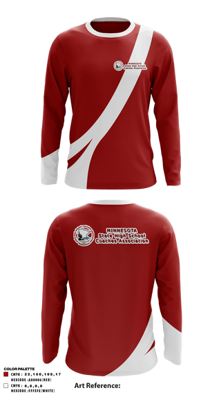 Long Sleeve Performance Shirt, Minnesota State High School Coaches Association, Spirit Store, Teamtime, Team time, sublimation, custom sports apparel, team uniforms, spirit wear, spiritwear, sports uniforms, custom shirts, team store, custom team store, fundraiser sports, apparel fundraiser