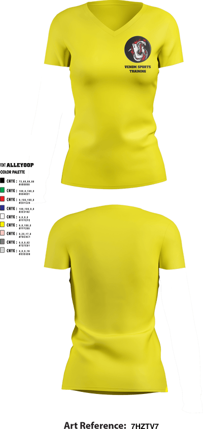 Venom Sports Training 59845358 Women's Short Sleeve V-neck Shirt - 6 (1)