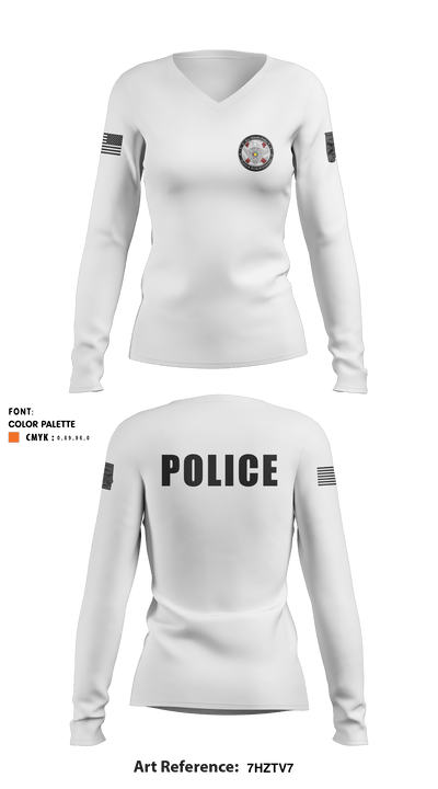Bay Minette Police Department 41328135 Women's Long Sleeve V-neck Shirt - 8