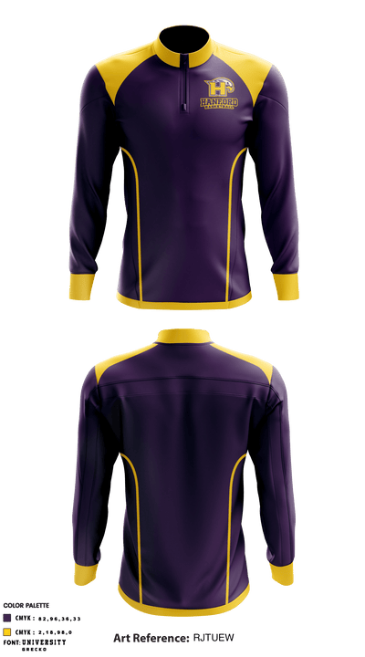 Hanford High School Basketball 16936273 Quarter Zip Jacket - 1
