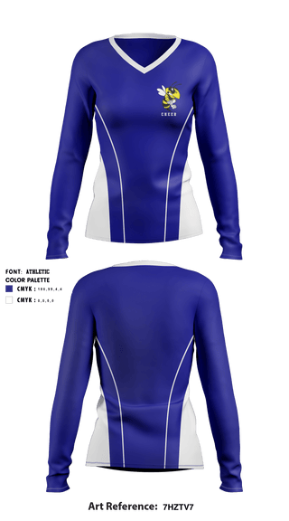 Women's Long Sleeve Vneck Shirt, Savannah High School Cheer, , Teamtime, Team time, sublimation, custom sports apparel, team uniforms, spirit wear, spiritwear, sports uniforms, custom shirts, team store, custom team store, fundraiser sports, apparel fundraiser