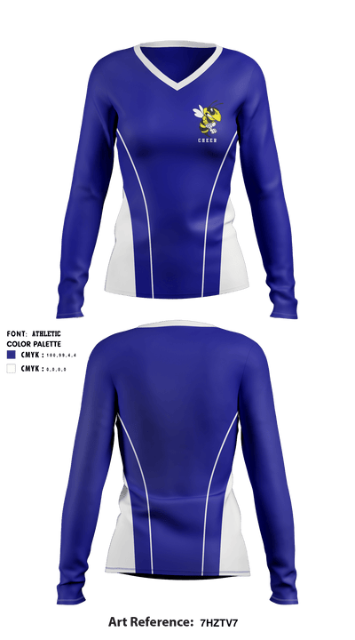 Savannah High School Cheer 96291674 Women's Long Sleeve V-neck Shirt - 2