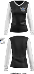 Pleasant Grove High School Lacrosse 63256449 Women's Long Sleeve V-neck Shirt - 4