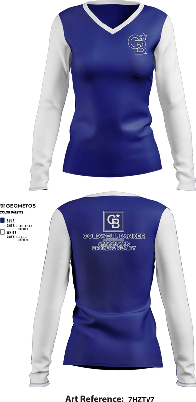 Coldwell Banker Associated Brokers Realty 37271838 Women's Long Sleeve V-neck Shirt - 1
