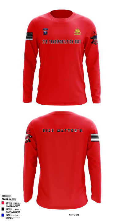 778 Transportation Unit 3818155 Long Sleeve Performance Shirt - 1