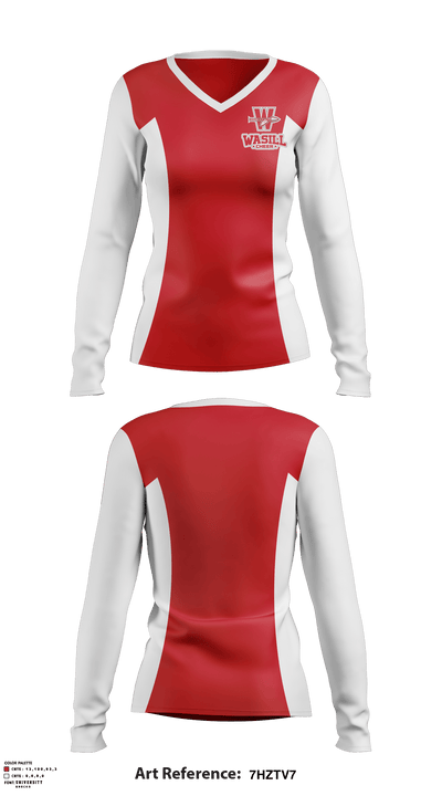 Wasilla High School Cheer 68175112 Women's Long Sleeve V-neck Shirt - 1