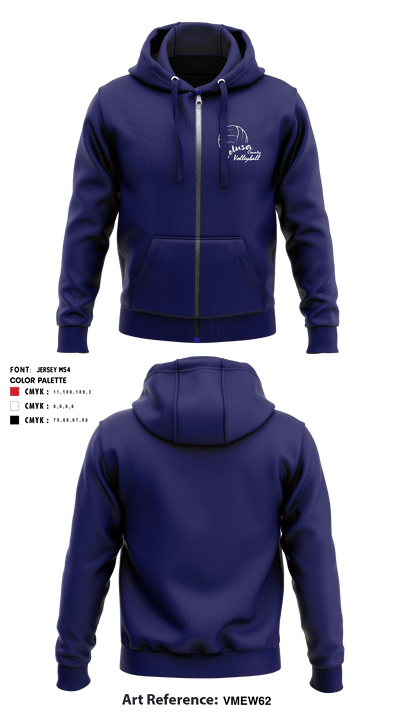 Colusa High School Volleyball 88435722 Zip Hoodie - 2