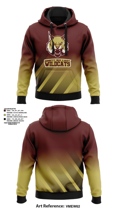 Ninety Six Lady Wildcats 41662288 Hoodie - 1