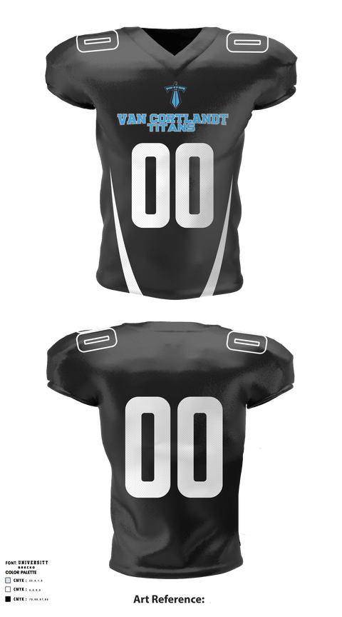 Football Jersey, Van Cortlandt Titans, Football, Teamtime, Team time, sublimation, custom sports apparel, team uniforms, spirit wear, spiritwear, sports uniforms, custom shirts, team store, custom team store, fundraiser sports, apparel fundraiser