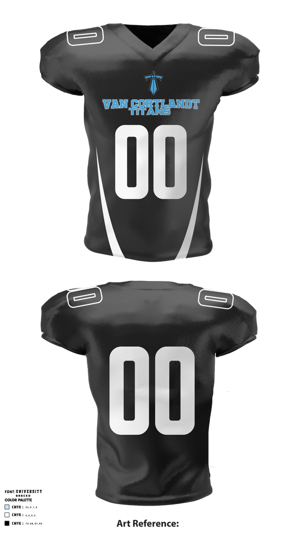 Football Jersey, Van Cortlandt Titans, Football, Teamtime, Team time, sublimation, custom sports apparel, team uniforms, spirit wear, spiritwear, sports uniforms, custom shirts, team store, custom team store, fundraiser sports, apparel fundraiser