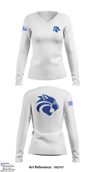 Women's Long Sleeve Vneck Shirt, Locust Grove High School, , Teamtime, Team time, sublimation, custom sports apparel, team uniforms, spirit wear, spiritwear, sports uniforms, custom shirts, team store, custom team store, fundraiser sports, apparel fundraiser