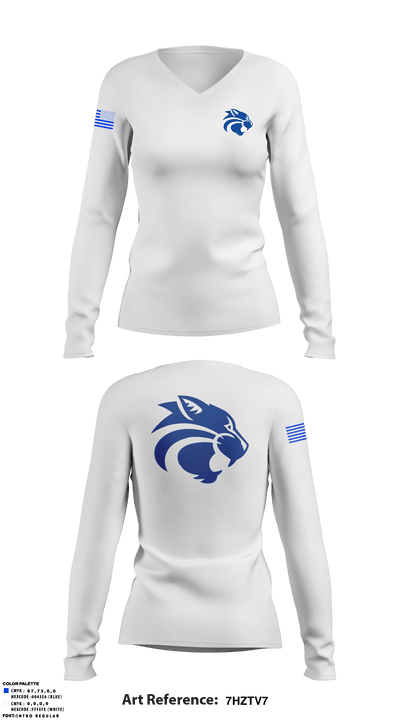 Locust Grove High School 66128231 Women's Long Sleeve V-neck Shirt - 2