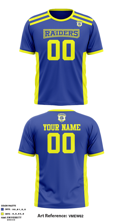 SUNNYVALE RAIDERS YOUTH SPORTS ASSOCIATION Football  12666907 Short Sleeve Performance Shirt - 1