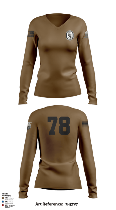 USS PORTER 70776734 Women's Long Sleeve V-neck Shirt - 1