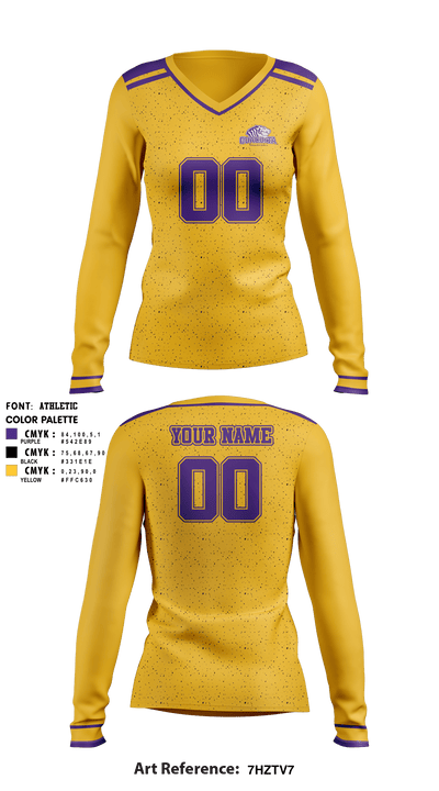 Ouachita Baptist University 31248952 Women's Long Sleeve V-neck Shirt - 2