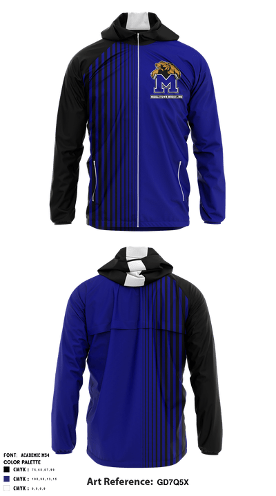 Middletown High School Wrestling 54435437 Windbreaker - 1