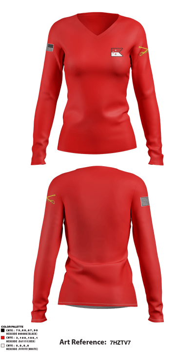 Kraken Troop 11839829 Women's Long Sleeve V-neck Shirt - 8