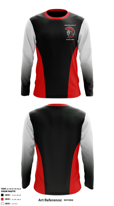 Bernalillo High School Bowling 14046792 Long Sleeve Performance Shirt - 1