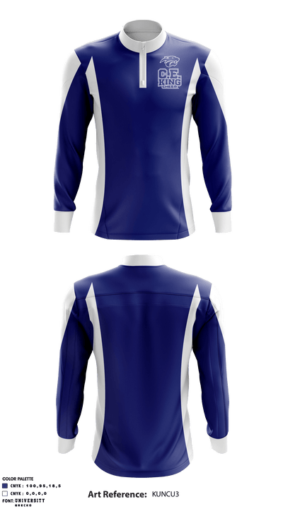 C E King High School Cheer 73392903 Quarter Zip Jacket - 1