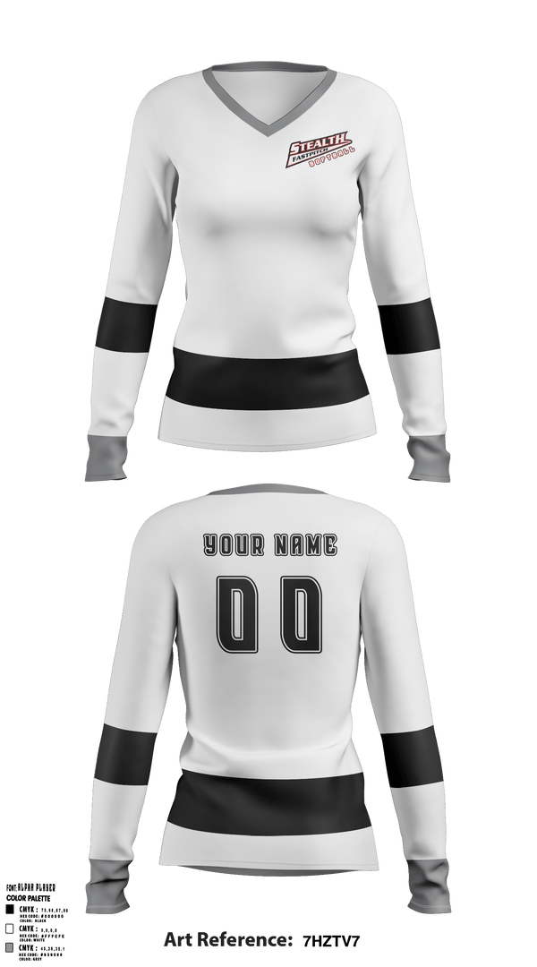 Women's Long Sleeve Vneck Shirt, Stealth Softball Org, Softball, Teamtime, Team time, sublimation, custom sports apparel, team uniforms, spirit wear, spiritwear, sports uniforms, custom shirts, team store, custom team store, fundraiser sports, apparel fundraiser