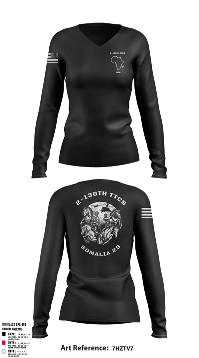 2-130th TTCS 72219960 Women's Long Sleeve V-neck Shirt - 4