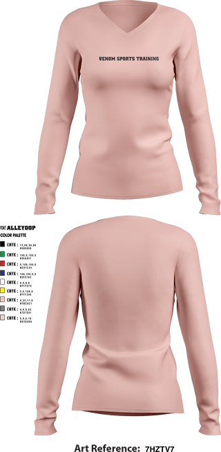 Women's Long Sleeve Vneck Shirt, Venom Sports Training, Men's Basketball, Teamtime, Team time, sublimation, custom sports apparel, team uniforms, spirit wear, spiritwear, sports uniforms, custom shirts, team store, custom team store, fundraiser sports, apparel fundraiser