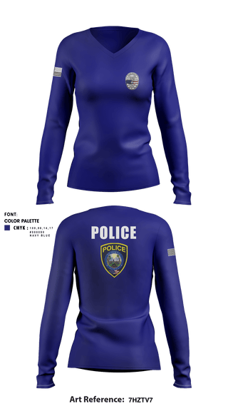 Women's Long Sleeve Vneck Shirt, , Police, Teamtime, Team time, sublimation, custom sports apparel, team uniforms, spirit wear, spiritwear, sports uniforms, custom shirts, team store, custom team store, fundraiser sports, apparel fundraiser