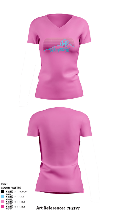 Mountain Range High School 39679914 Women's Short Sleeve V-neck Shirt - 3