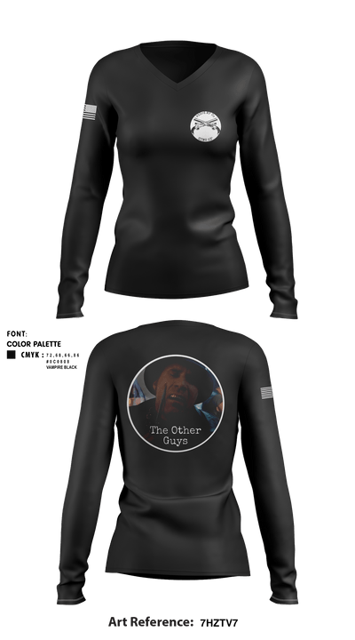 933rd MP Co 61341581 Women's Long Sleeve V-neck Shirt - 1